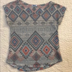 Blu planet Aztec print knit top